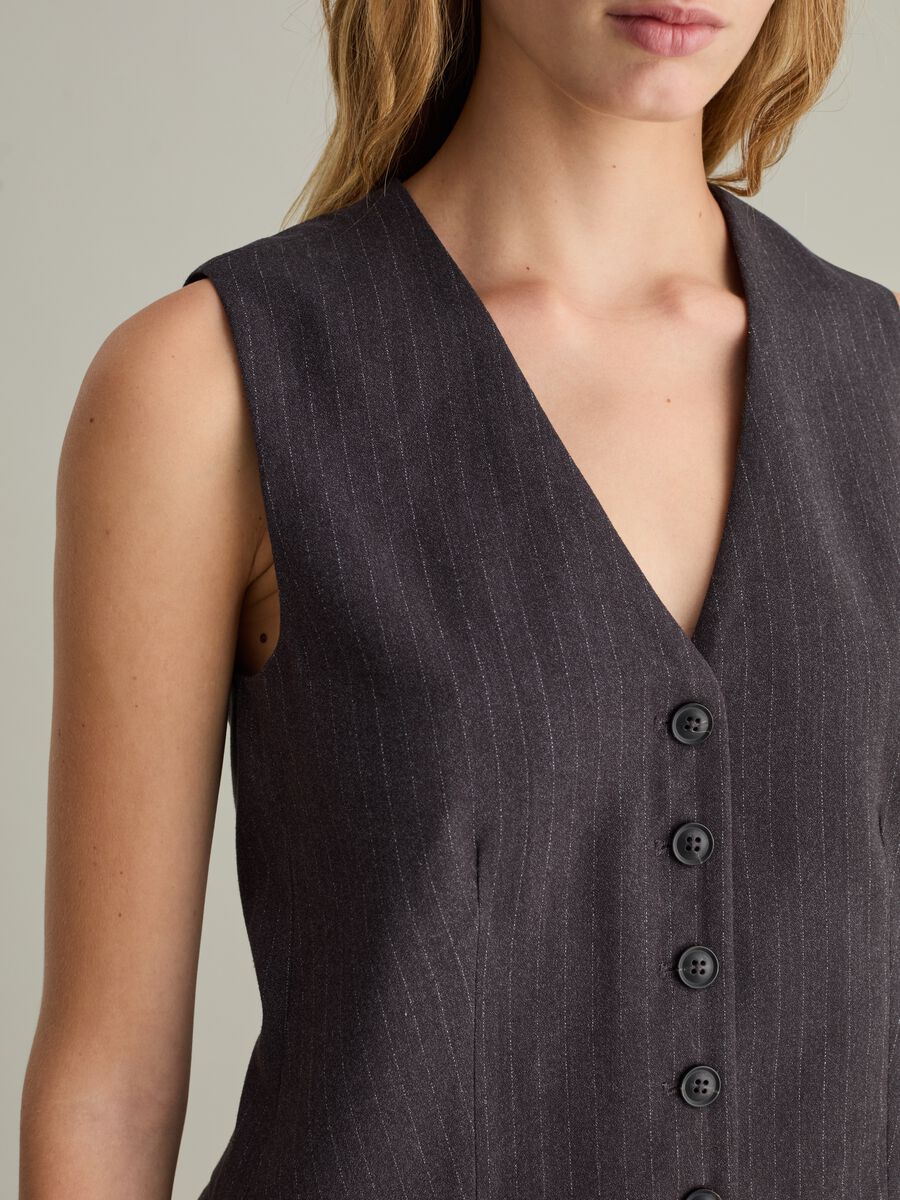 Pinstriped gilet with buttons_2