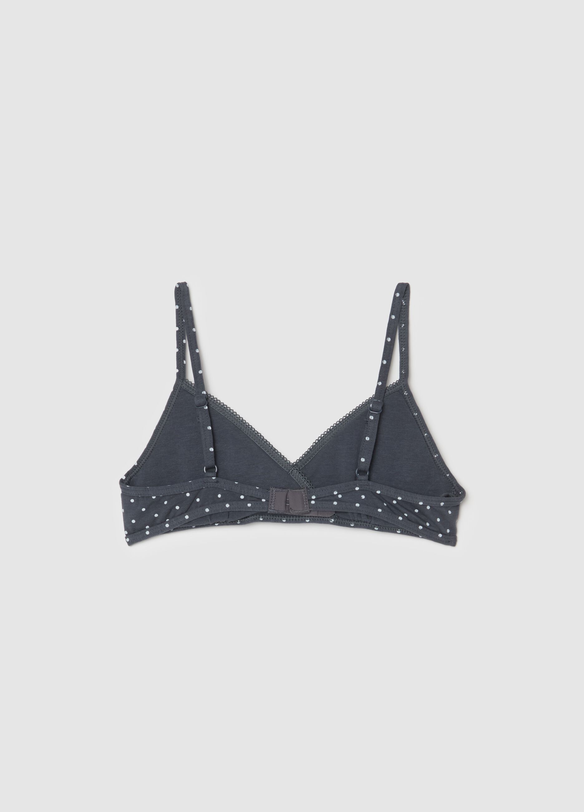 Reggiseno a triangolo semi imbottito a pois