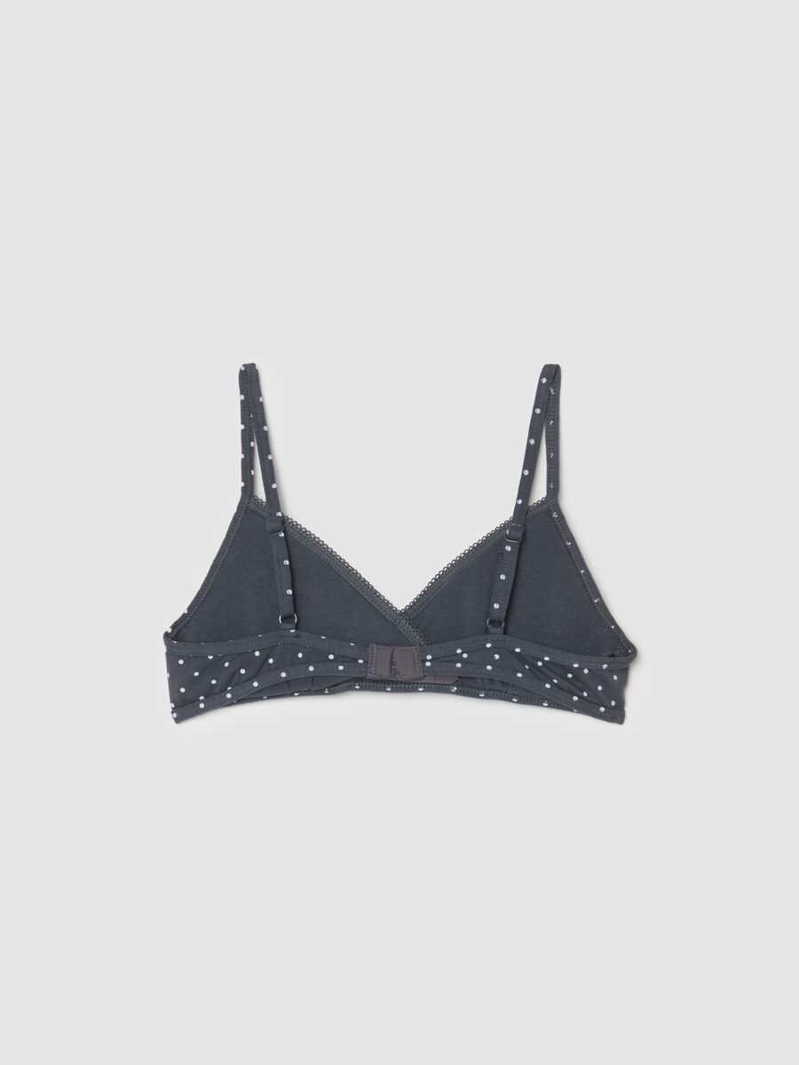 Semi-padded triangle bra with polka dots_1