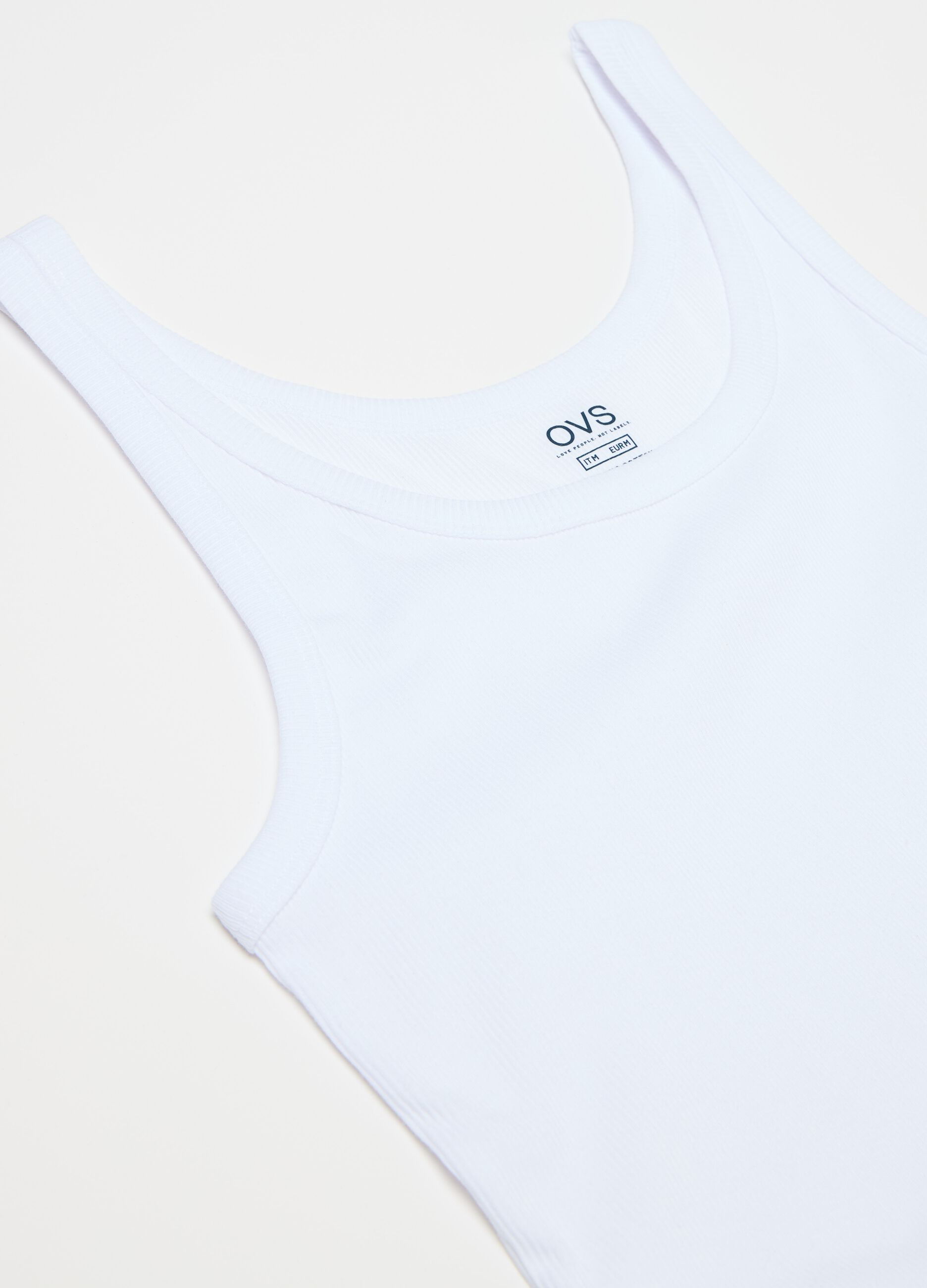 Two-pack ribbed organic cotton racerback vests