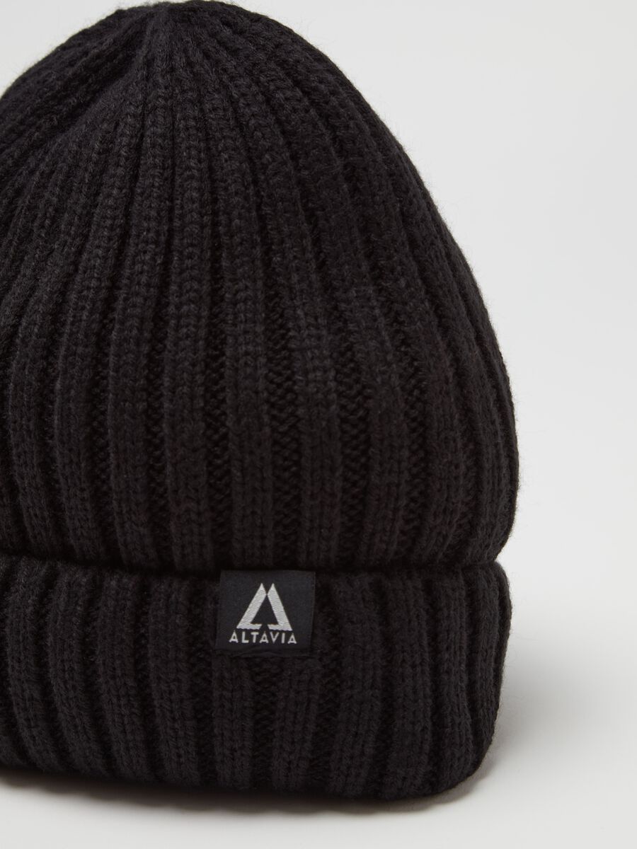 Altavia ribbed thermal hat with fold_2