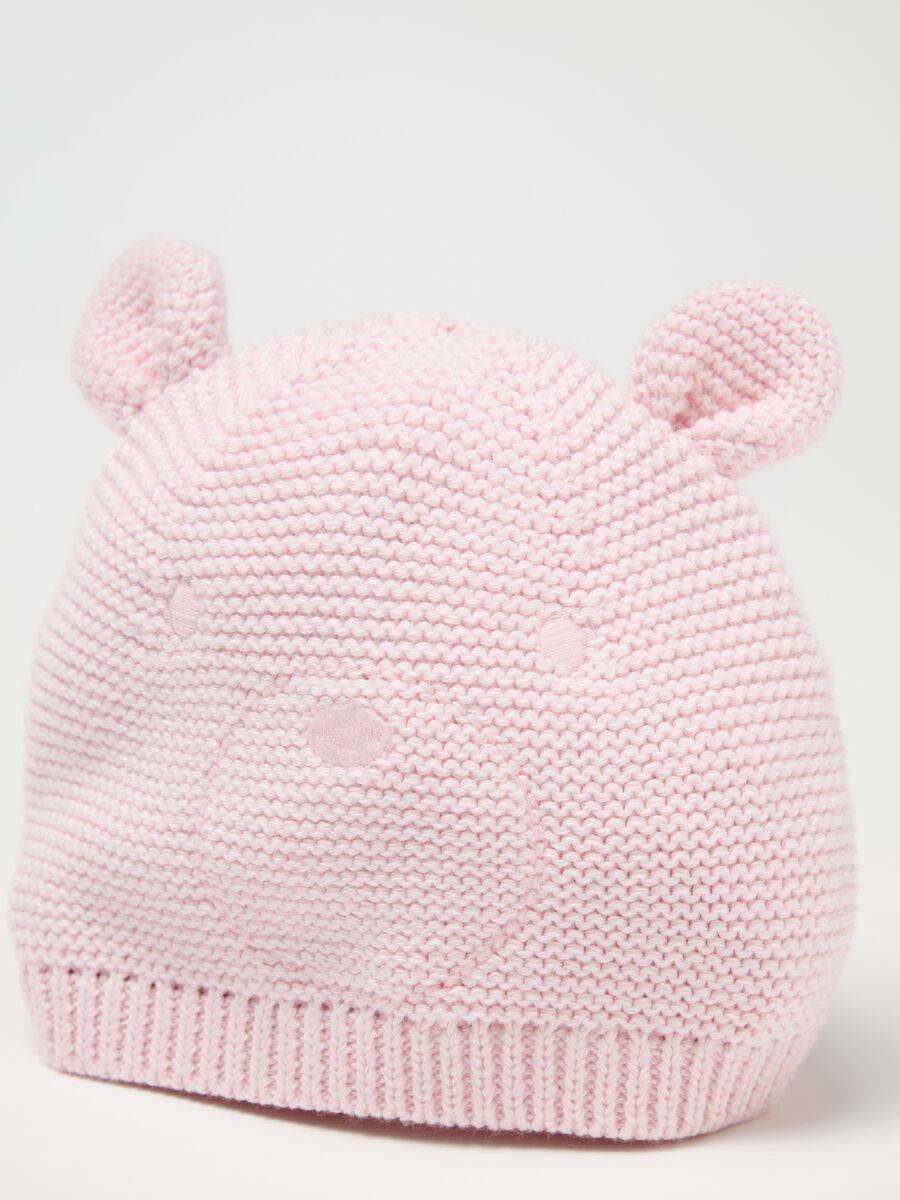 Hat with ears and teddy bear embroidery_2