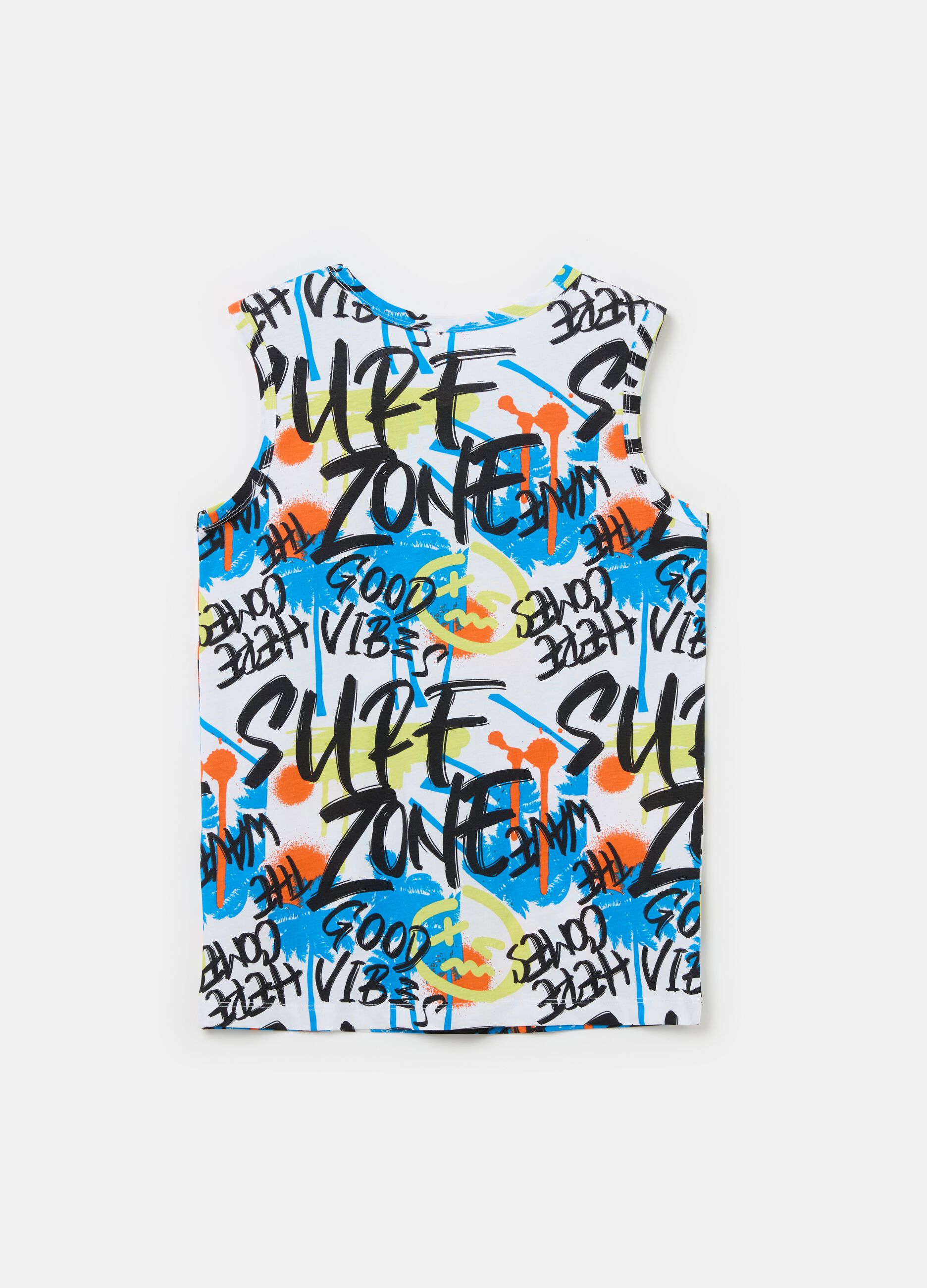 Camiseta de tirantes con estampado surf grafitis