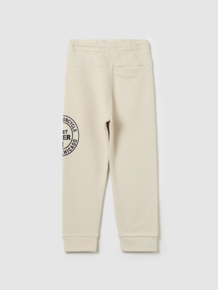 Joggers in felpa con coulisse e stampa_1