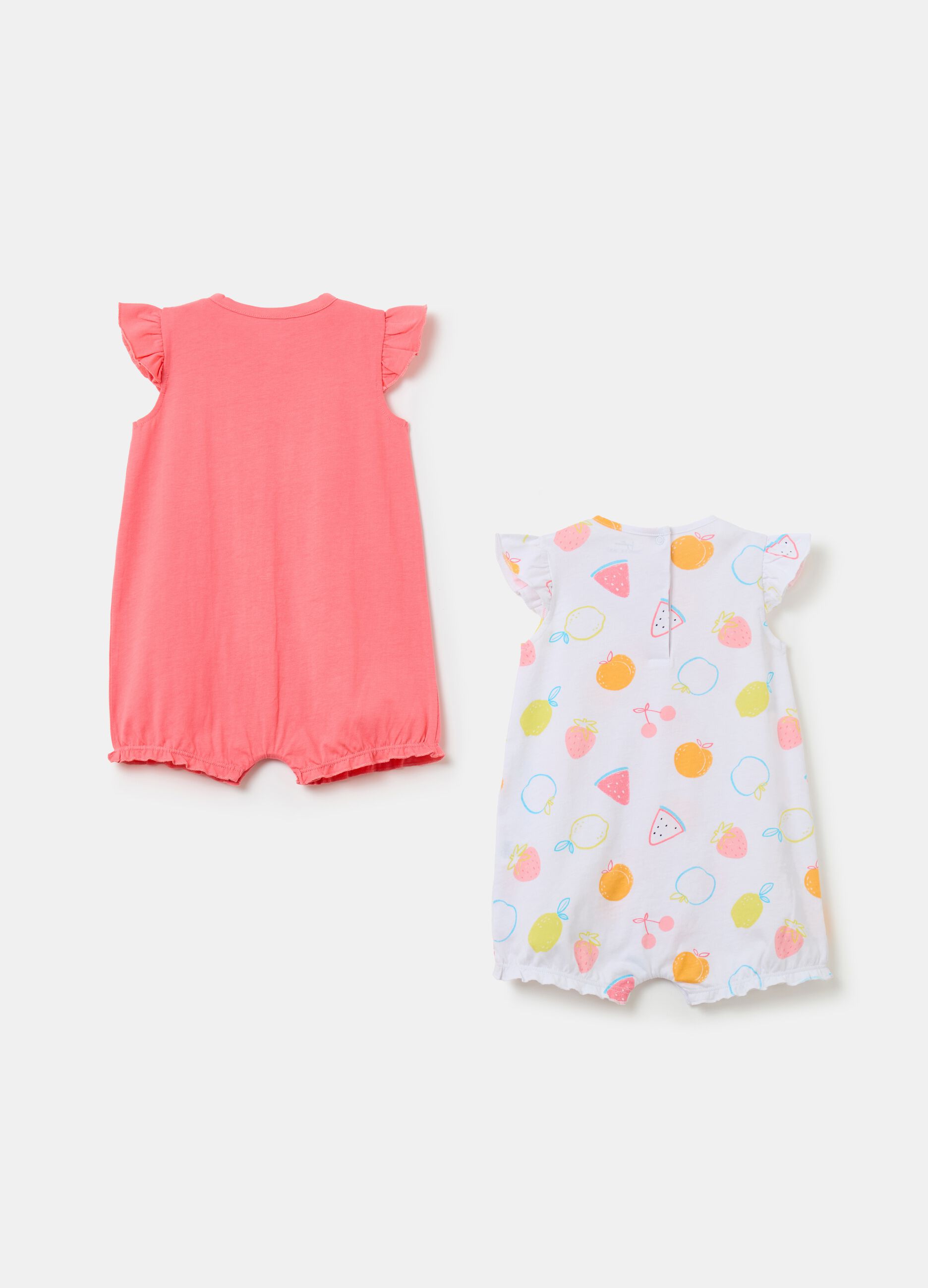 Two-pack romper suits in organic cotton