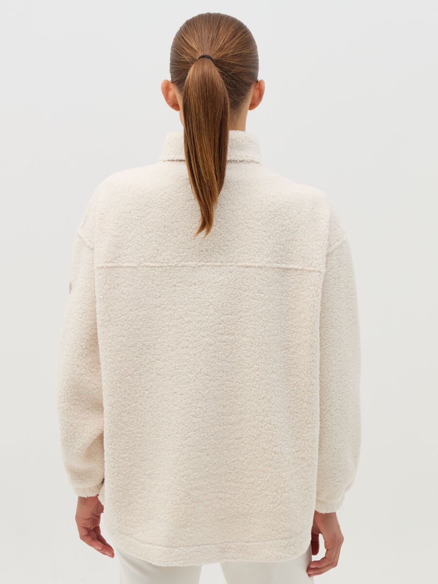 Full-zip sweatshirt in sherpa with high neck_3