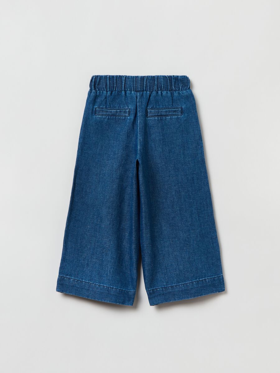 Cropped-fit jeans in cotton and linen_1
