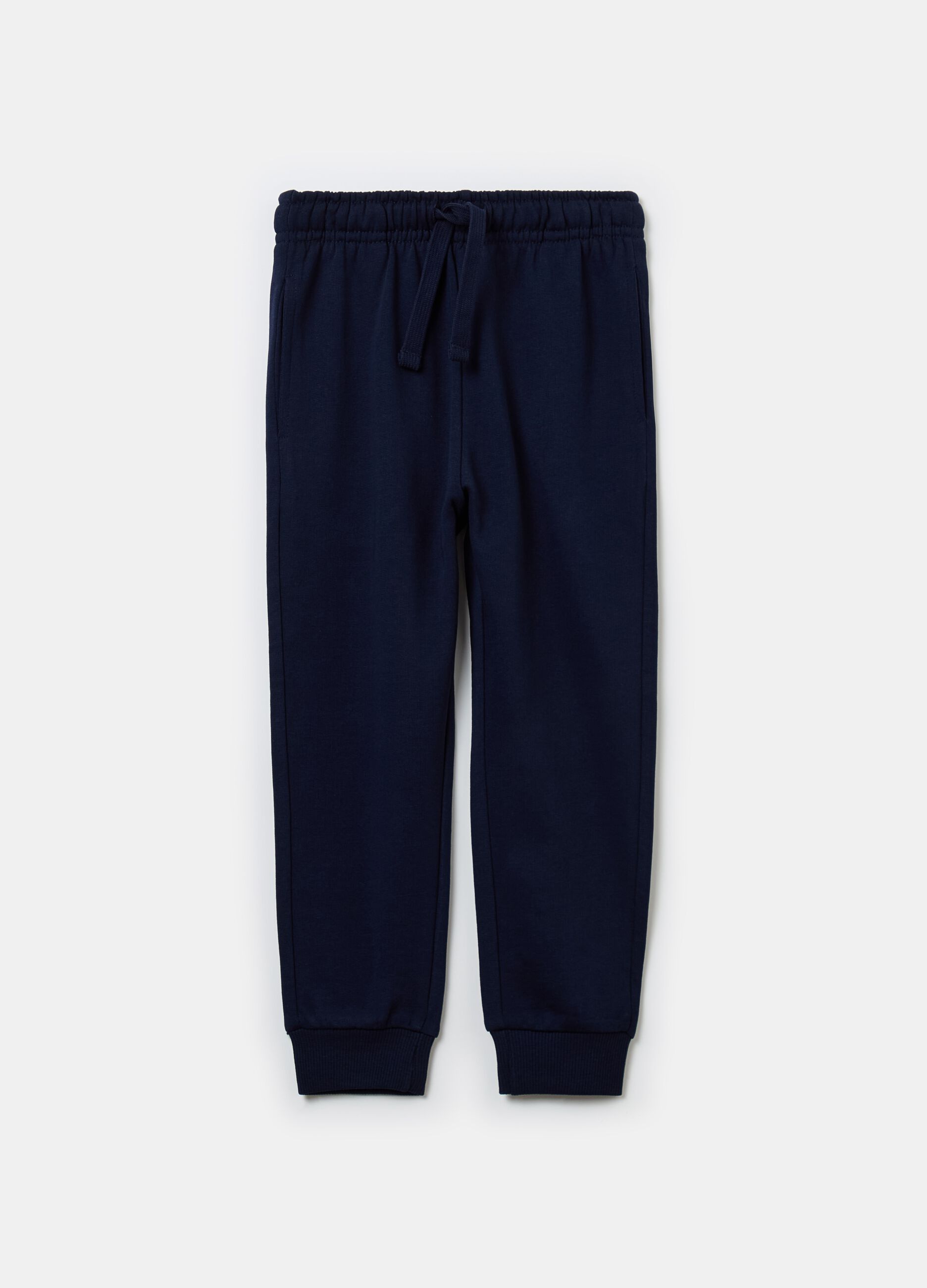 Fleece joggers with pockets and drawstring