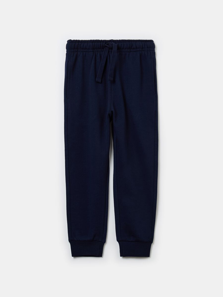 Fleece joggers with pockets and drawstring_0