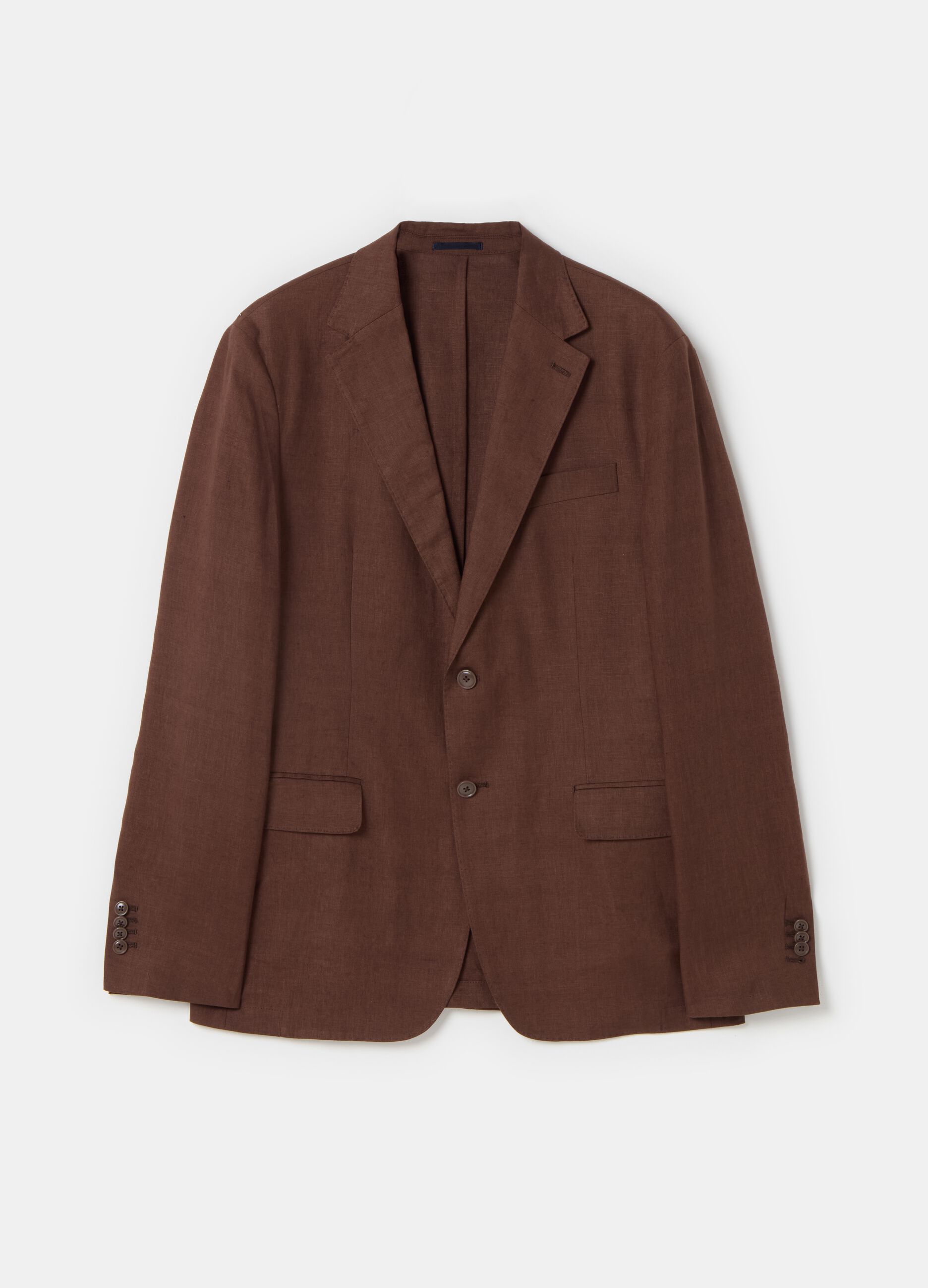 Contemporary single-breasted blazer in linen