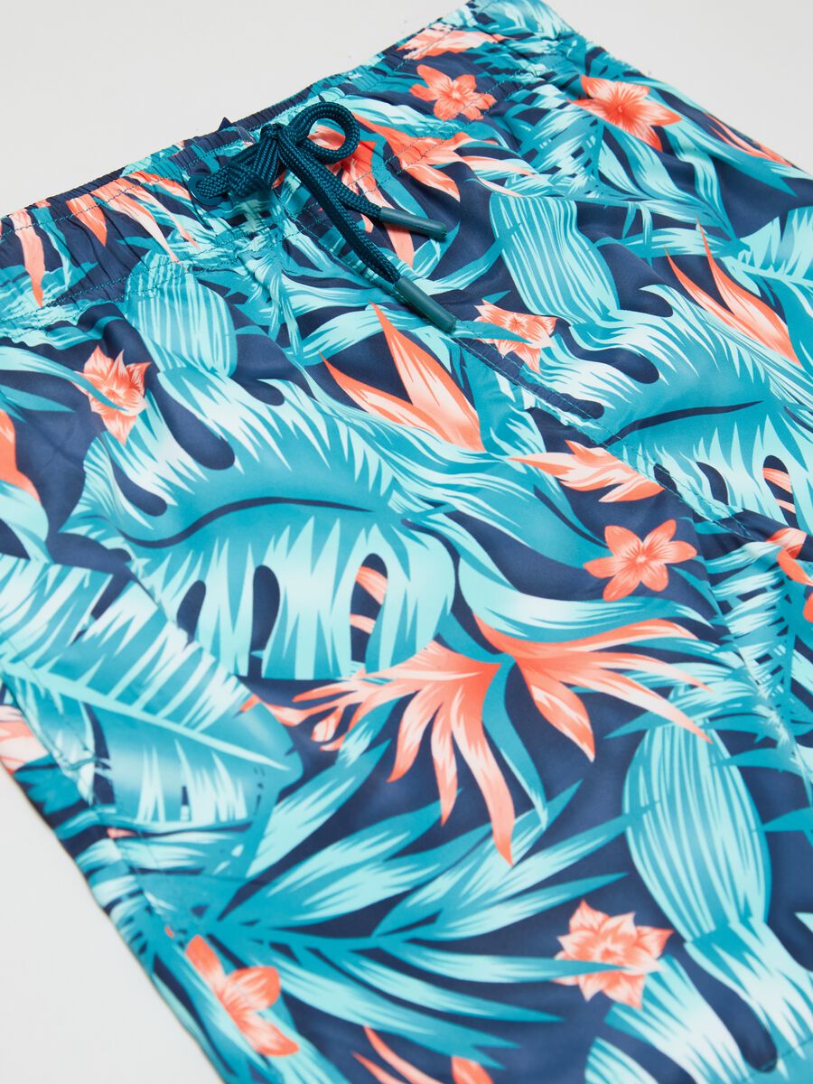 Swimming trunks with foliage print_2