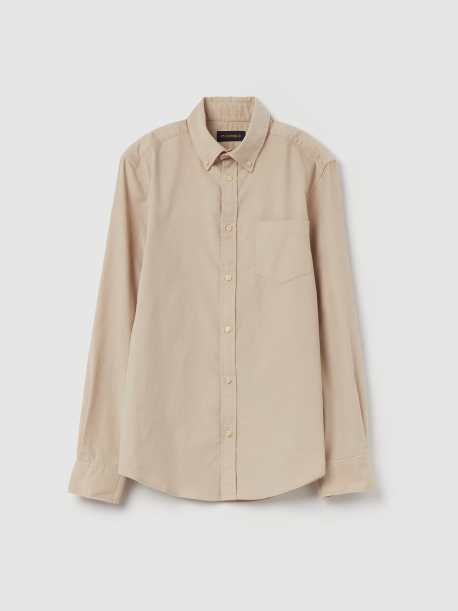 Corduroy shirt with button-down collar_4