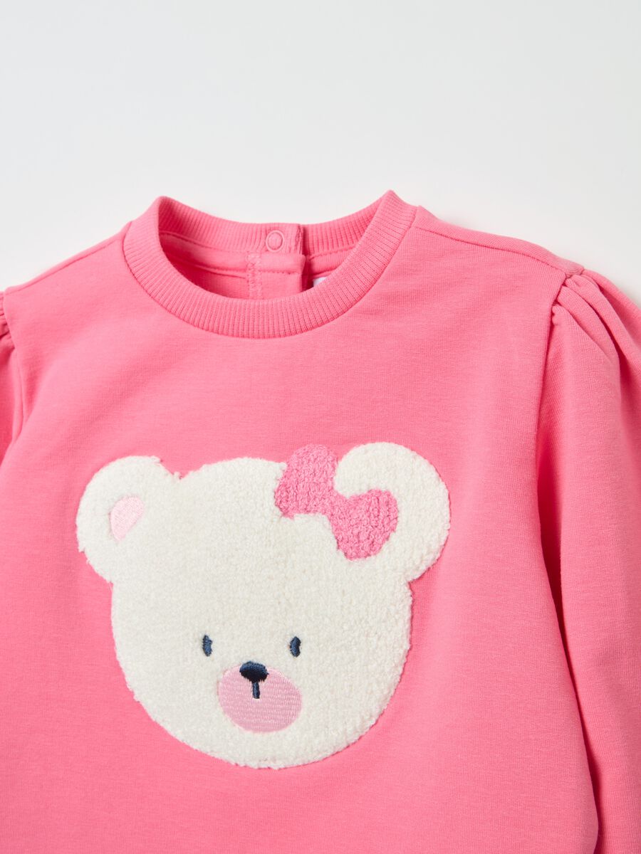 Stretch cotton jogging set with teddy bear_2