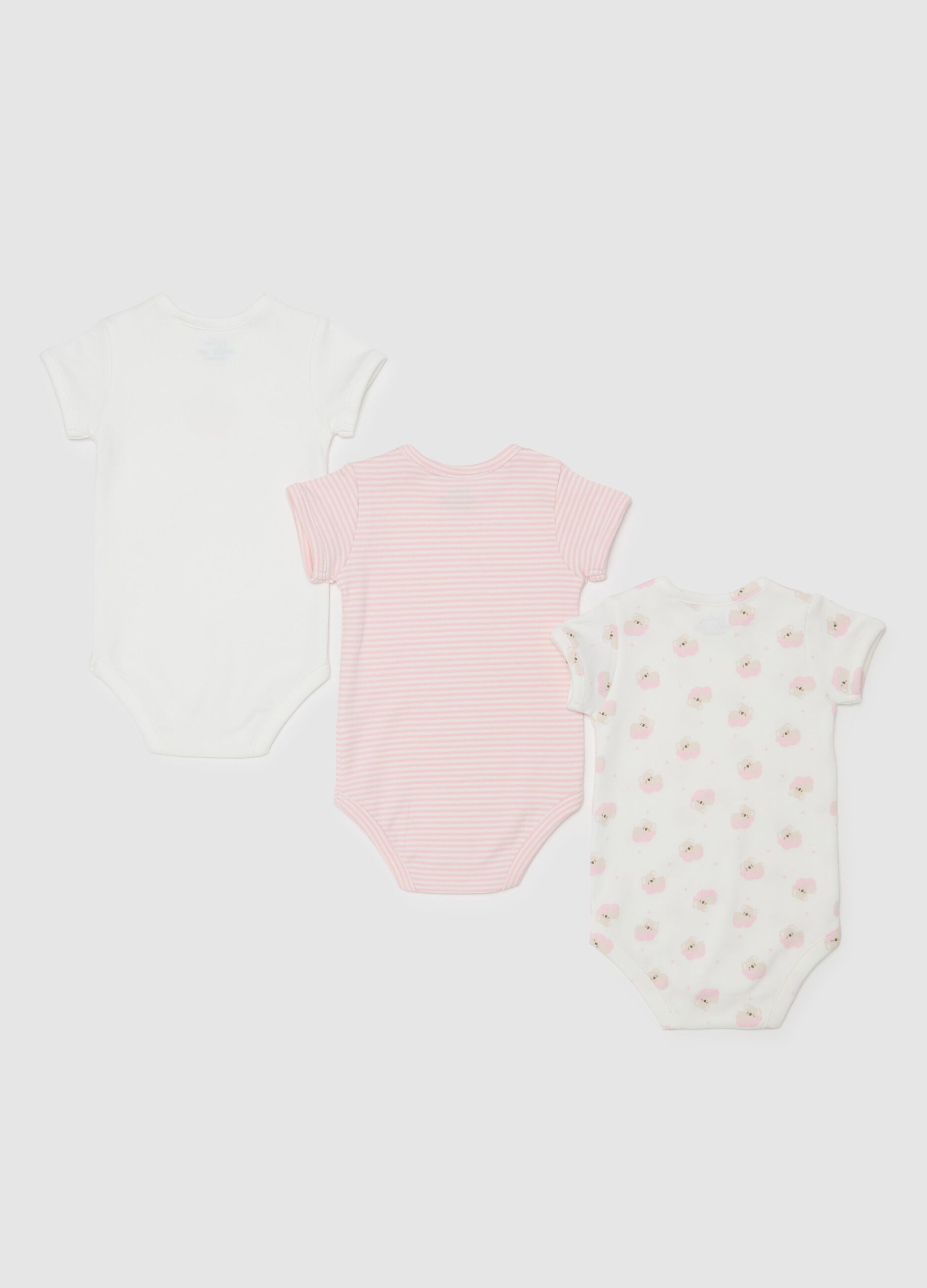 Three-pack bodysuits in organic cotton with print