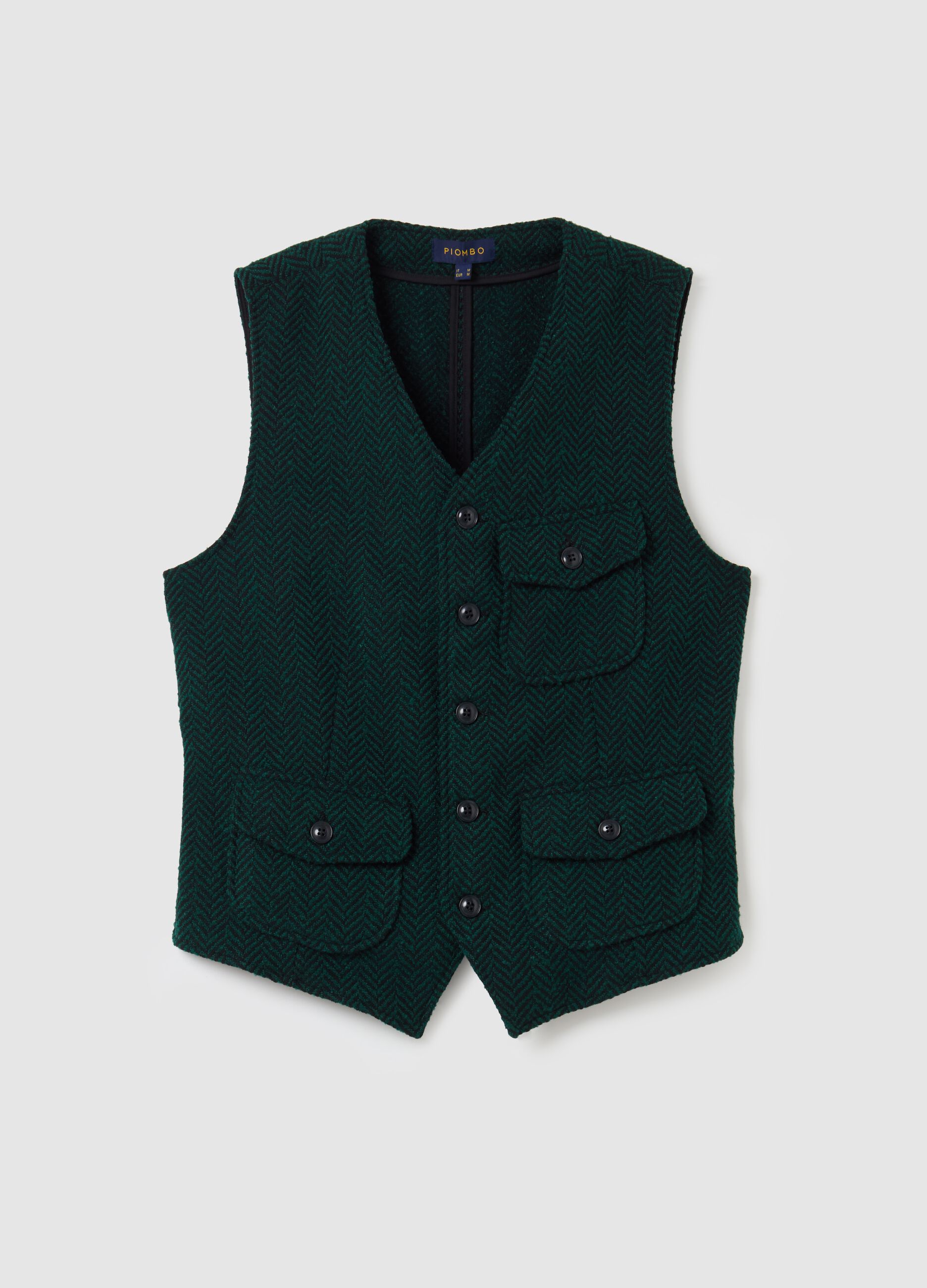 Gilet with herringbone design