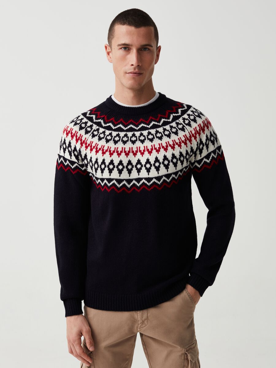 Pullover with jacquard Ikat motif_0