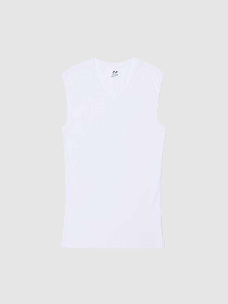 Tank top in organic cotton with V neck_4