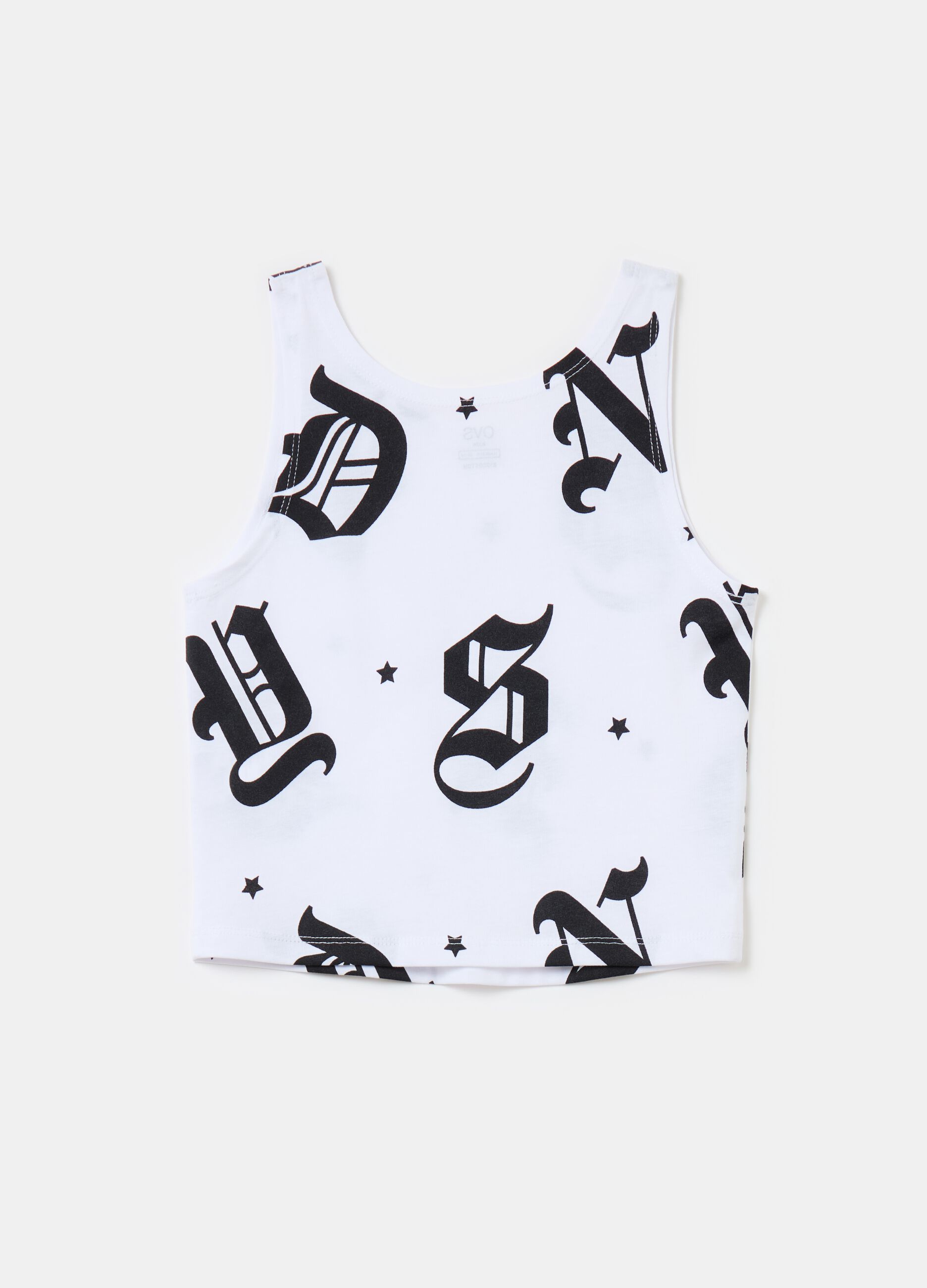 Cotton tank top with print