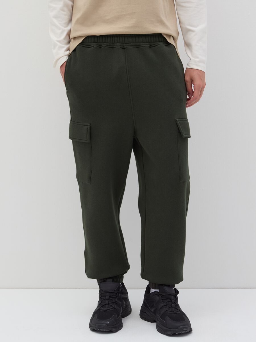 Joggers cargo in felpa_1