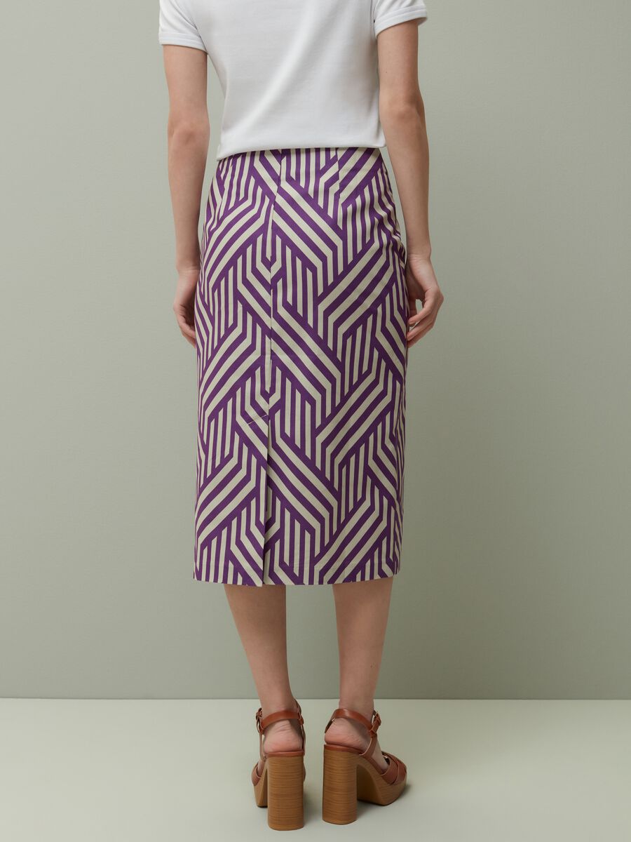 Twill pencil skirt with all-over print_2