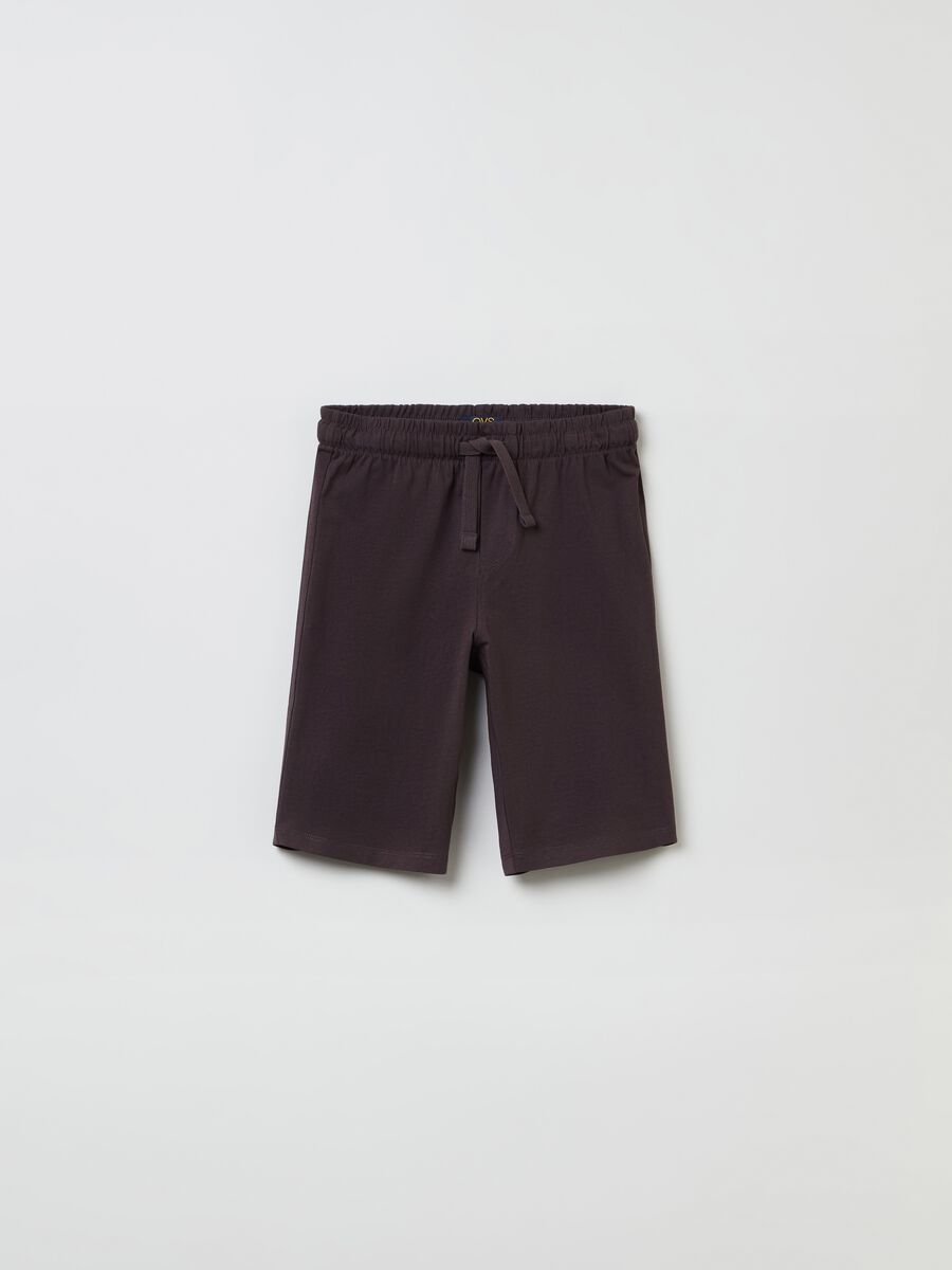 Cotton Bermuda shorts with drawstring_0