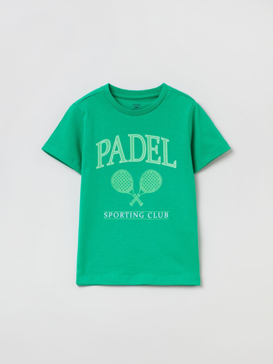 Cotton T-shirt with padel print_0