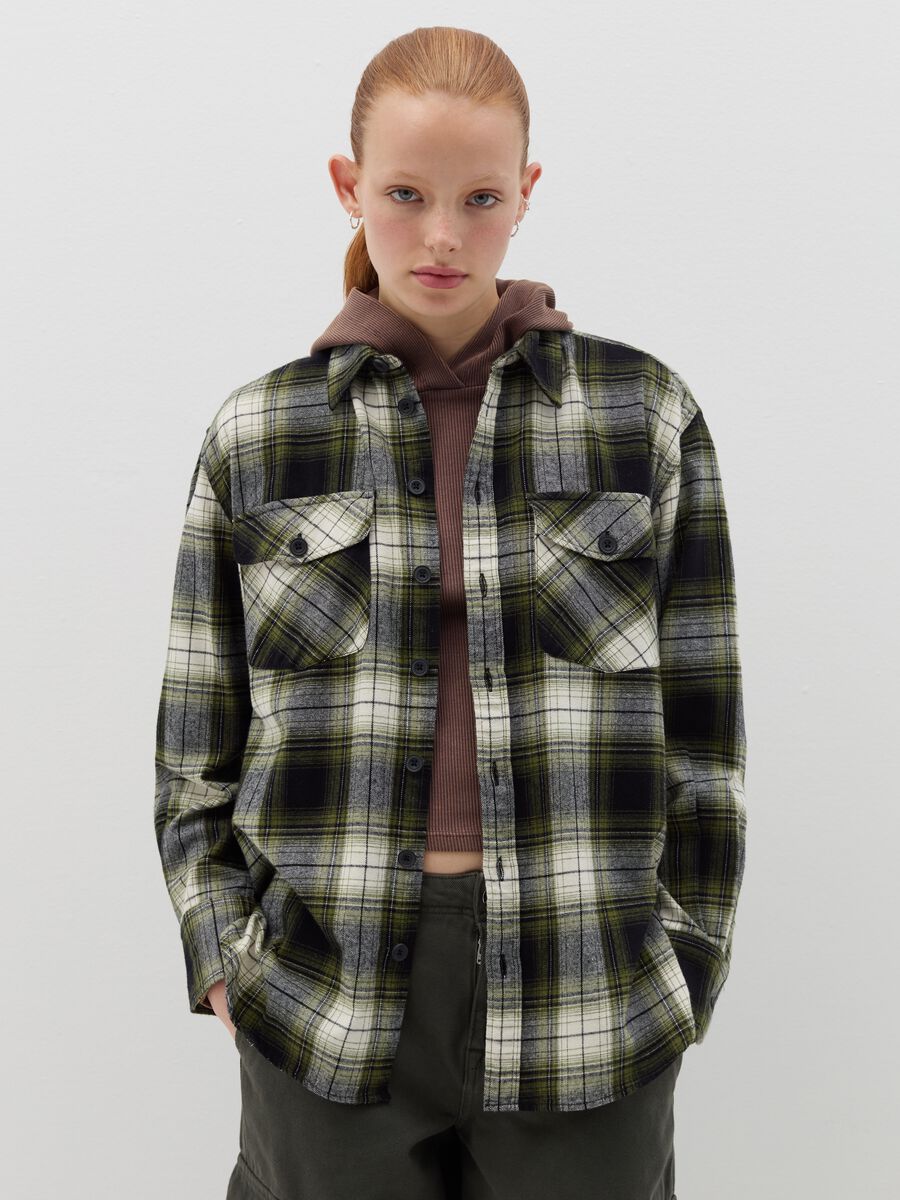 Flannel shirt with check pattern_1