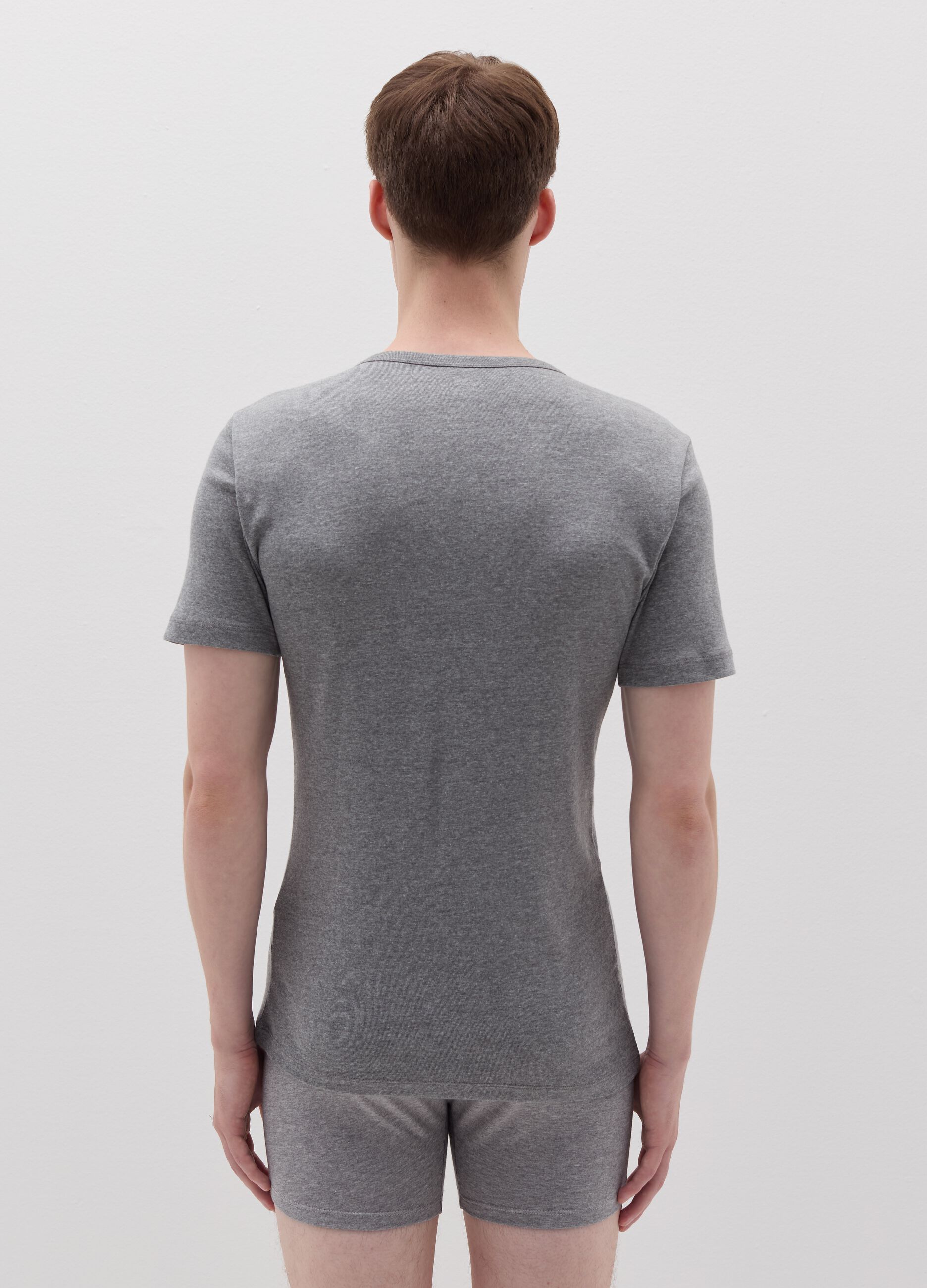 Two-pack undershirts with thin ribbing