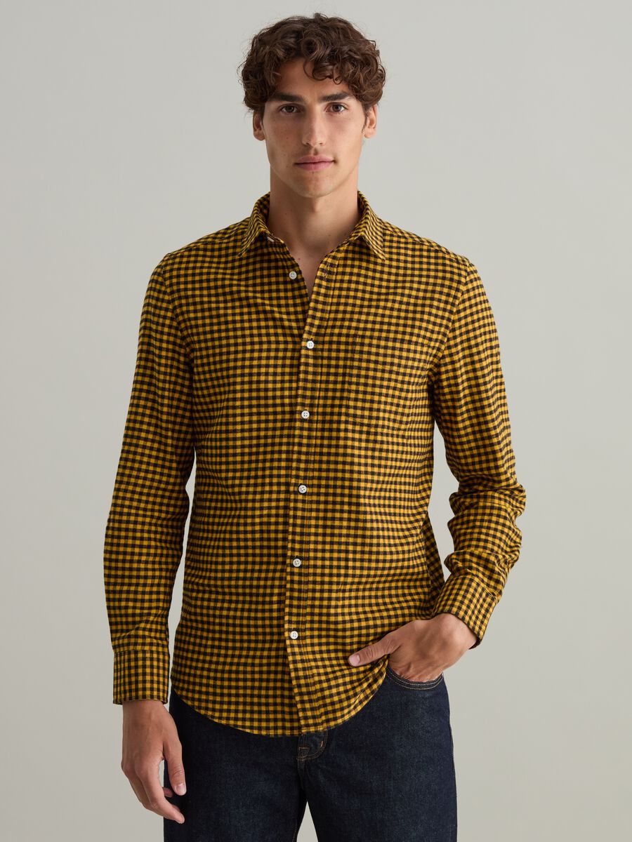 Flannel shirt with gingham pattern_1