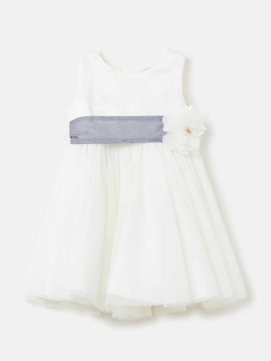 Sleeveless dress with tulle skirt_0