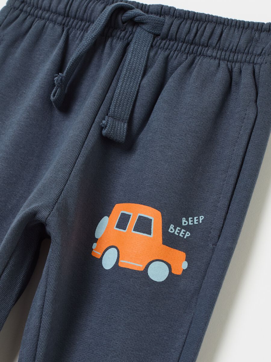 Fleece joggers with drawstring and print_2