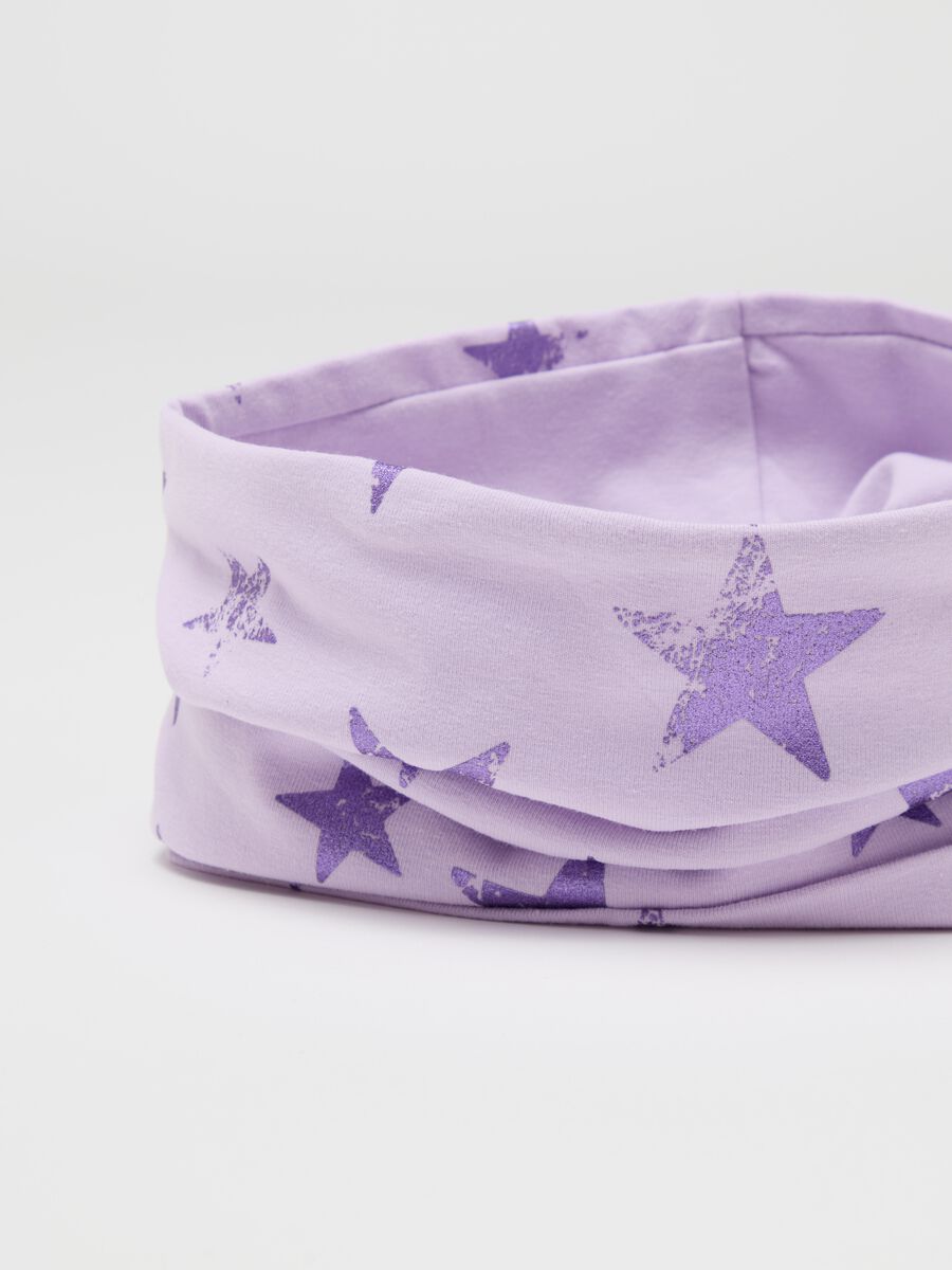 Jersey neck warmer with stars print_2