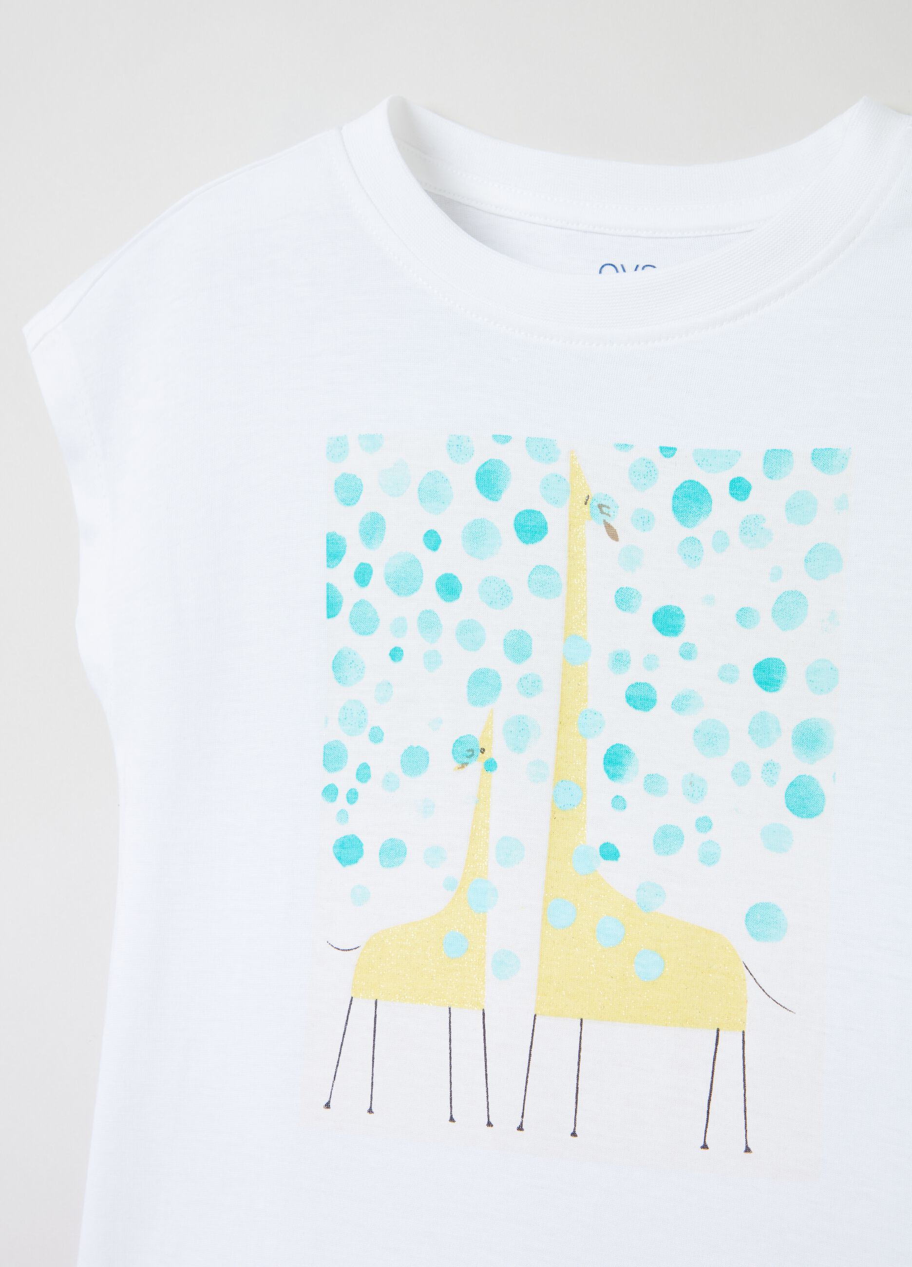 Sleeveless T-shirt with print