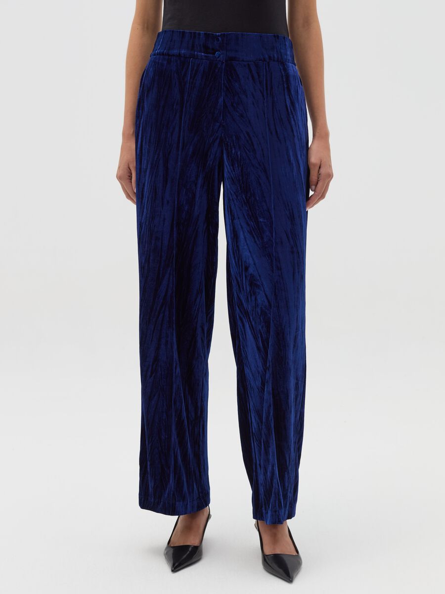 Wide-leg trousers in velvet_1