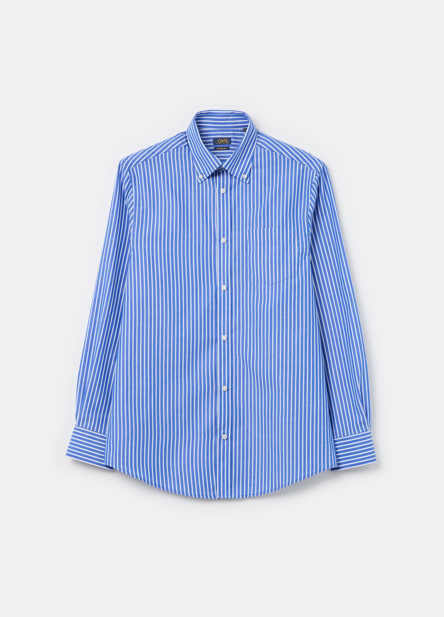 Regular-fit shirt with striped pattern