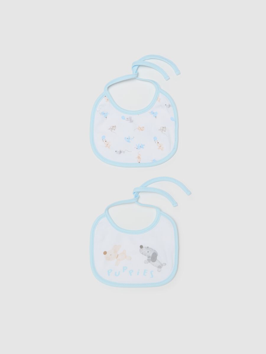 Two-pack bibs with puppies print_0