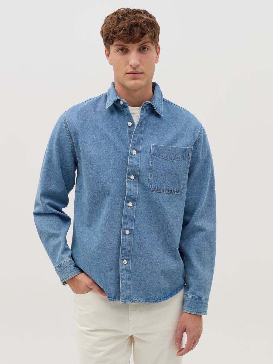 Denim shirt with pocket_1