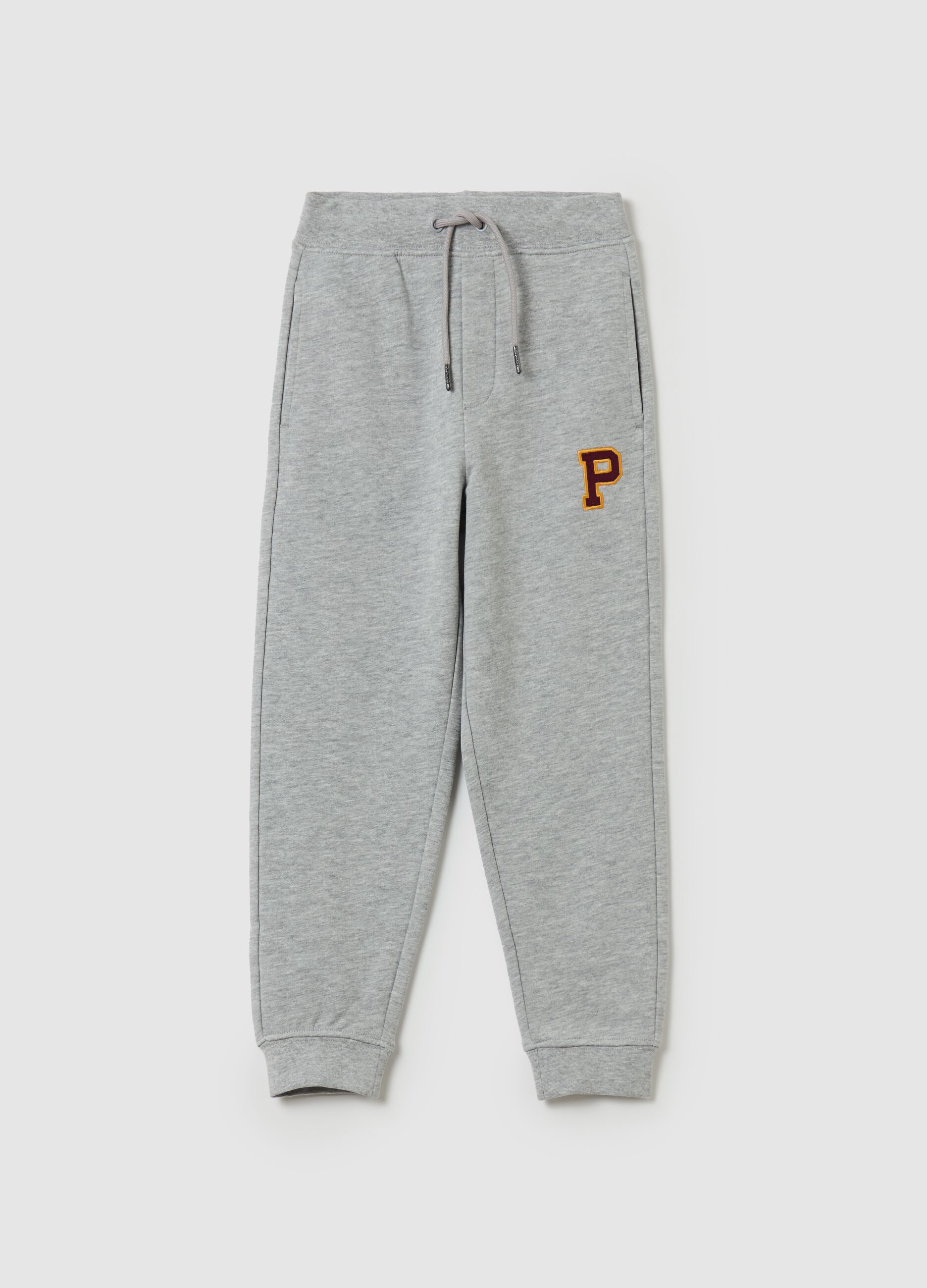 Joggers with hood and logo patch