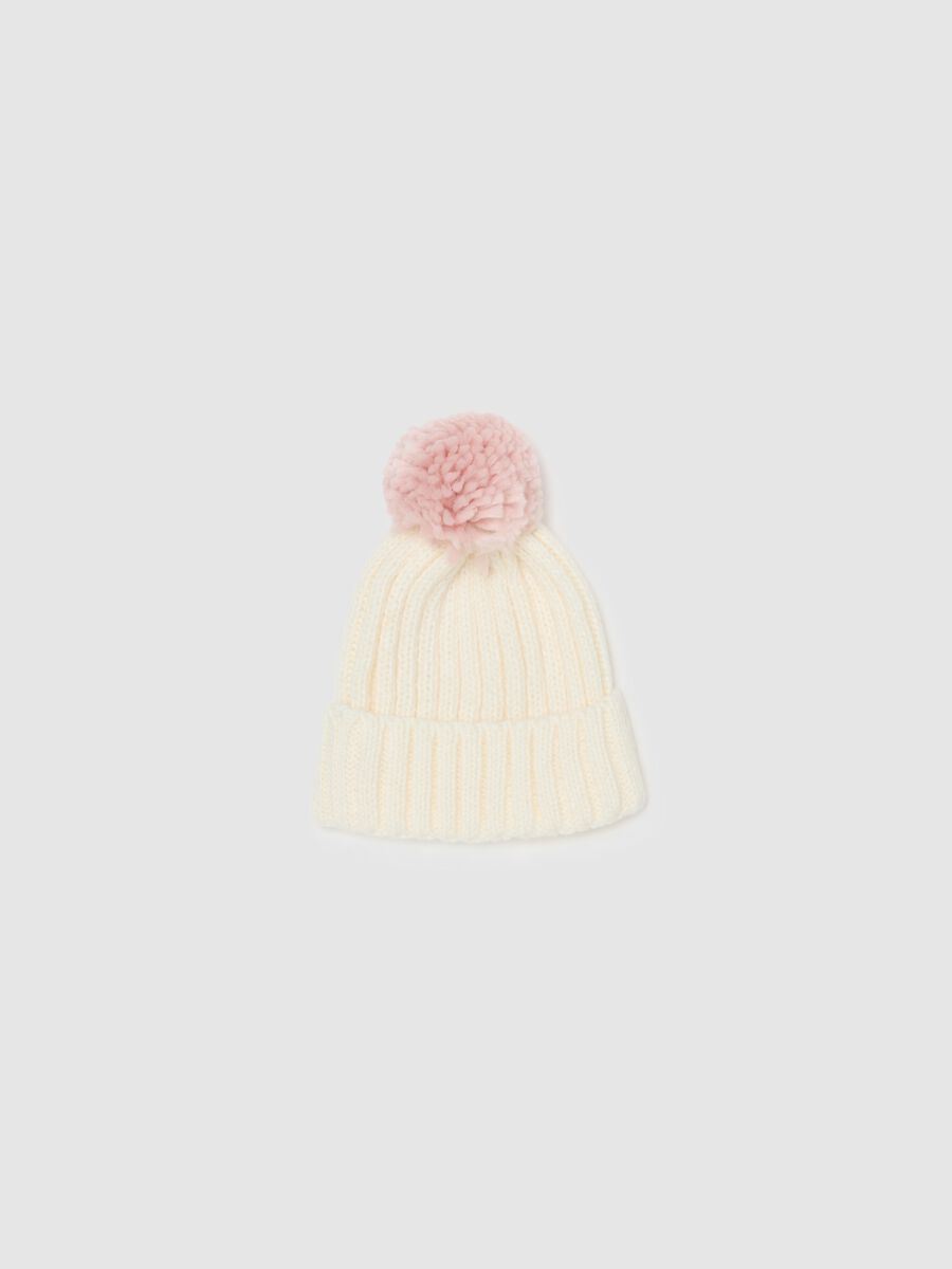 Ribbed hat with pompom_1