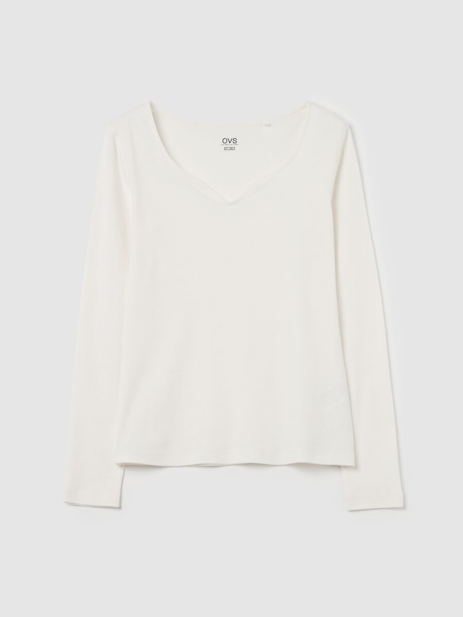 Long-sleeved T-shirt with sweetheart neckline_4