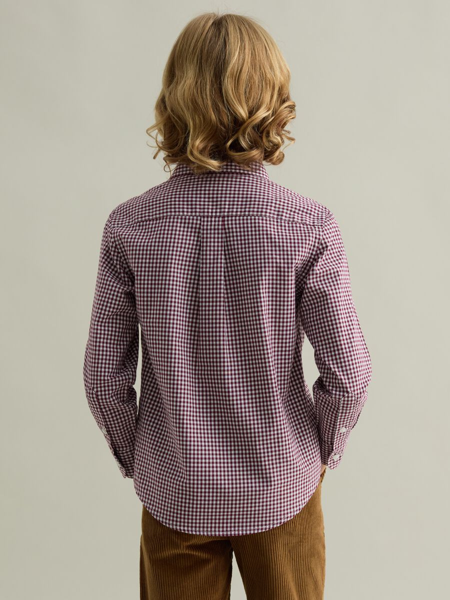 Camicia button-down vichy con ricamo logo_1