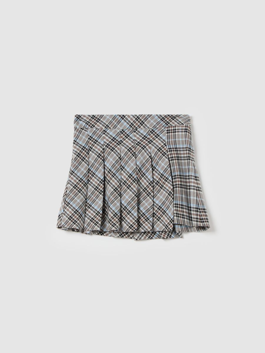 Pleated miniskirt with check pattern_0