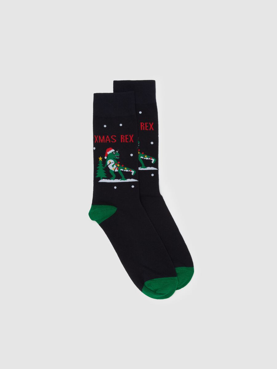 Short socks with "Xmas Rex" design_0