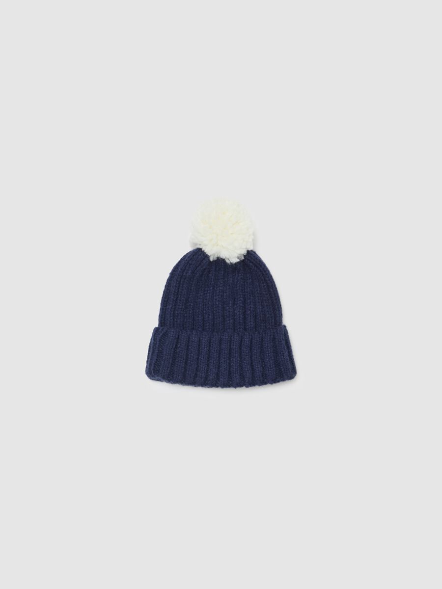 Ribbed hat with pompom_1