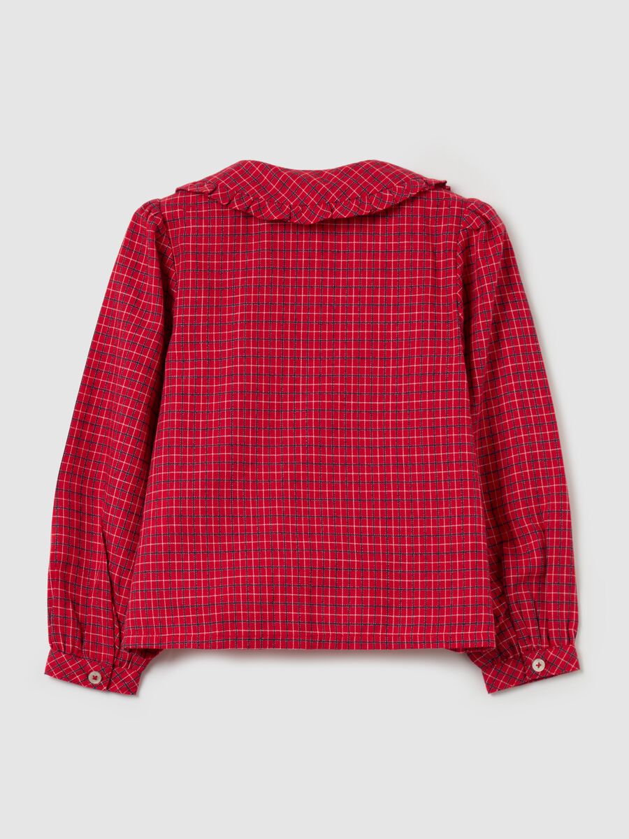 Check shirt with Peter Pan collar_1