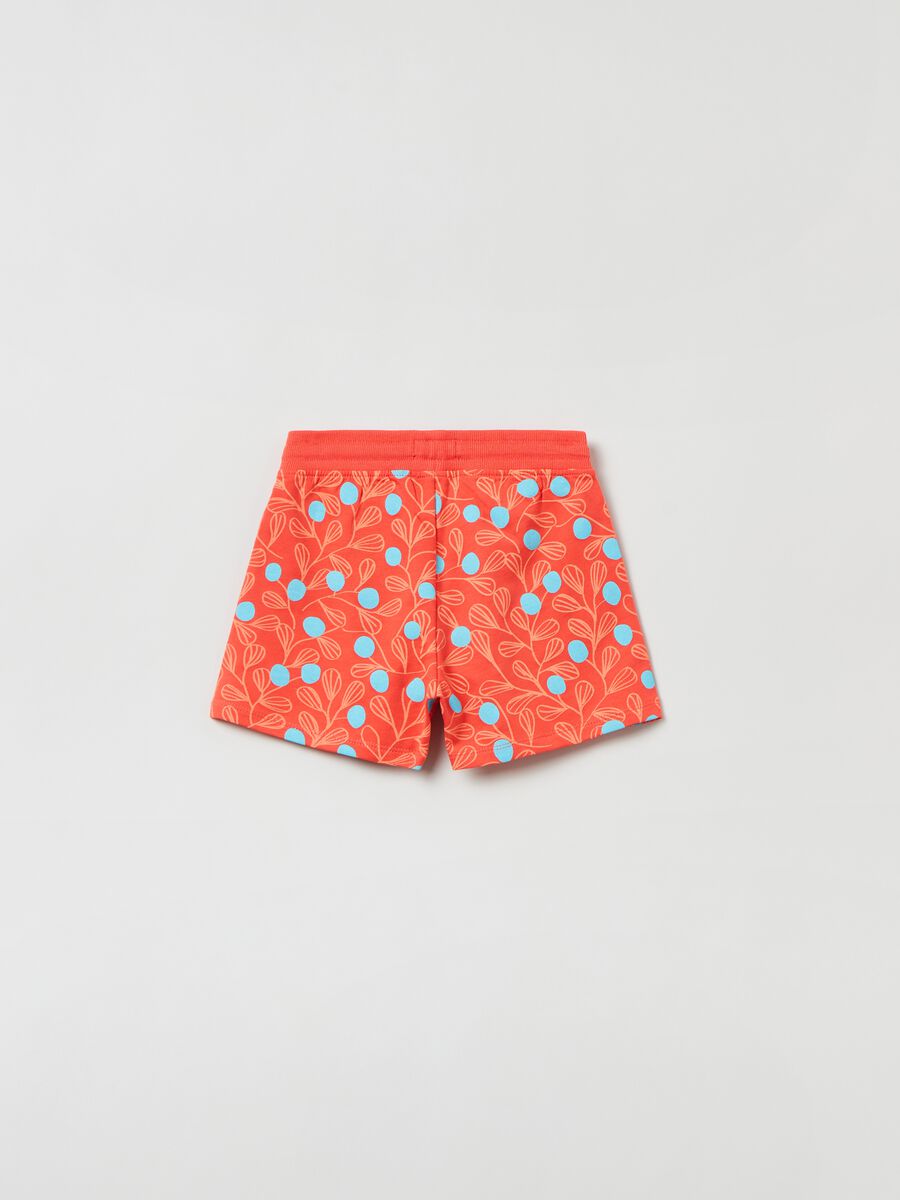 Shorts in cotone con coulisse e stampa_1