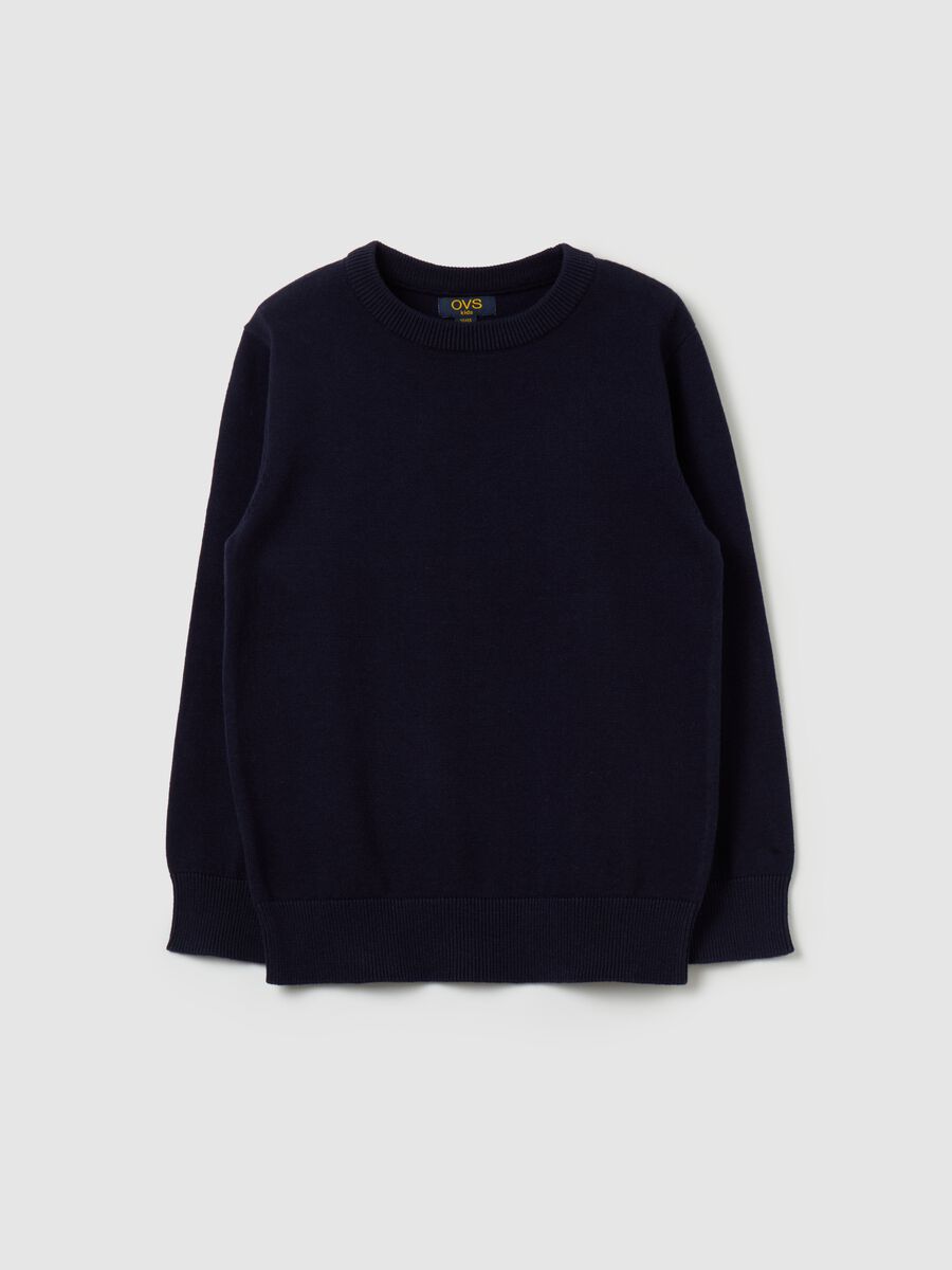 Cotton pullover with round neck_0