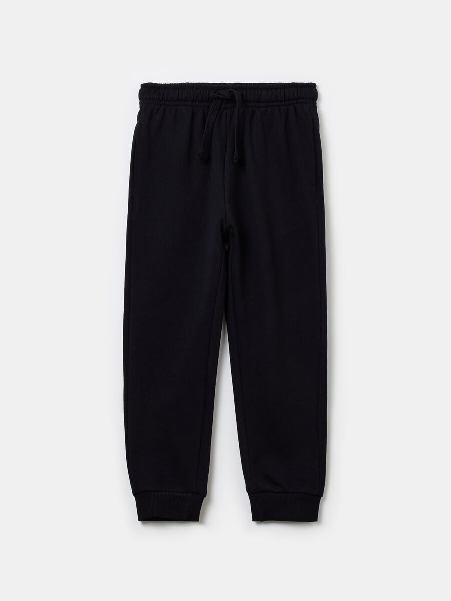 Fleece joggers with pockets and drawstring_0