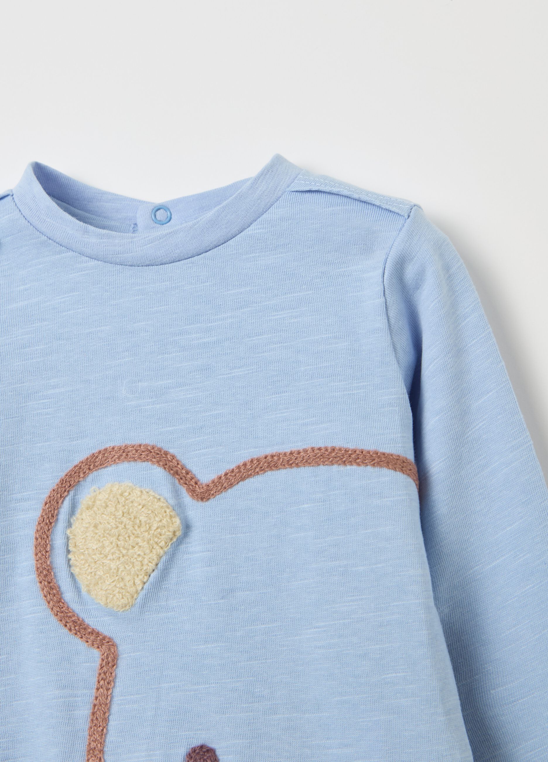 Long-sleeved T-shirt with teddy bear