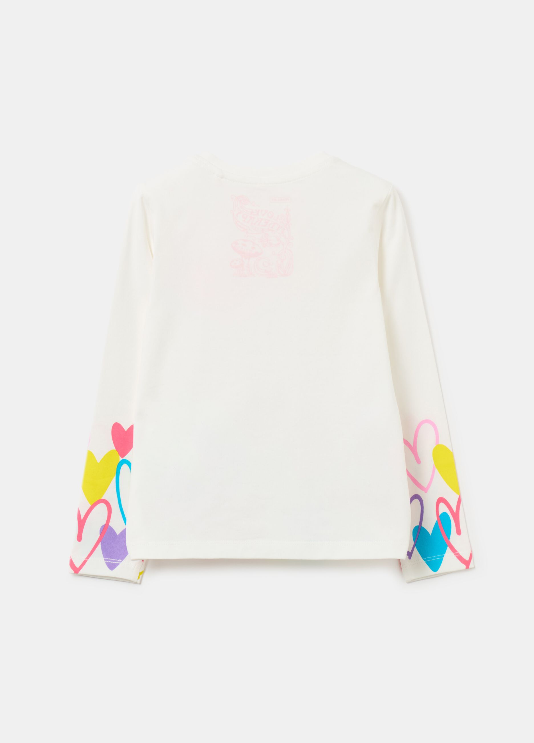 Long-sleeves T-shirt with hearts print